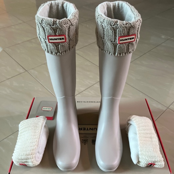 Hunter Refined Tall Matte Boot in Clatter Grey US 9 - Picture 1 of 15